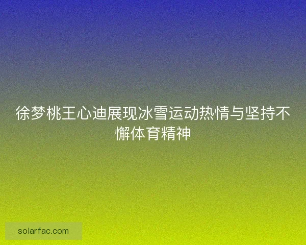 徐梦桃王心迪展现冰雪运动热情与坚持不懈体育精神