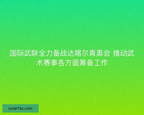 国际武联全力备战达喀尔青奥会 推动武术赛事各方面筹备工作